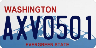 WA license plate AXV0501