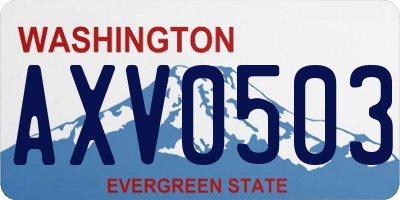 WA license plate AXV0503