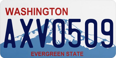 WA license plate AXV0509