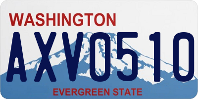 WA license plate AXV0510