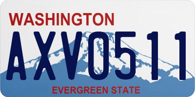 WA license plate AXV0511