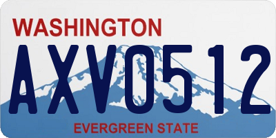 WA license plate AXV0512
