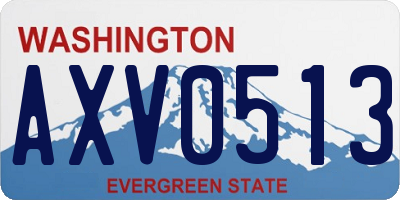 WA license plate AXV0513