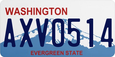 WA license plate AXV0514