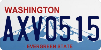 WA license plate AXV0515