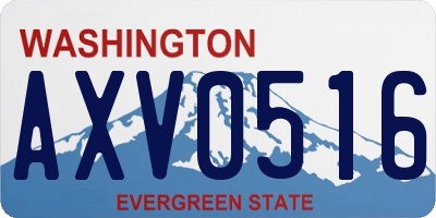 WA license plate AXV0516