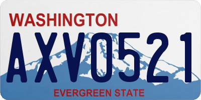 WA license plate AXV0521