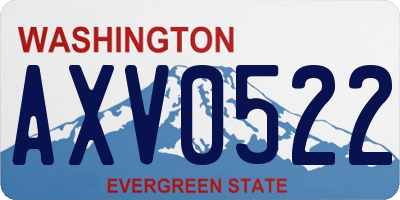 WA license plate AXV0522