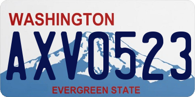 WA license plate AXV0523