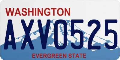 WA license plate AXV0525