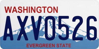 WA license plate AXV0526