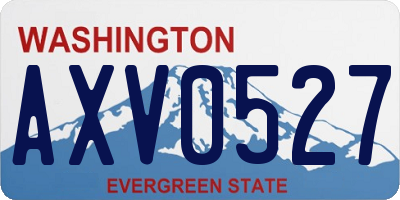 WA license plate AXV0527