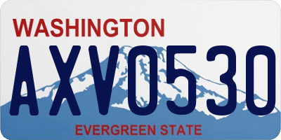 WA license plate AXV0530