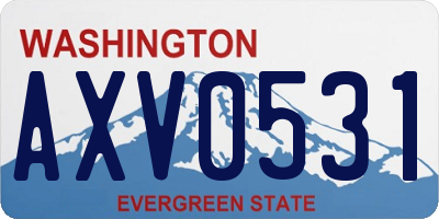 WA license plate AXV0531