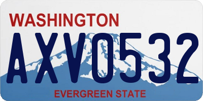 WA license plate AXV0532
