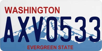 WA license plate AXV0533