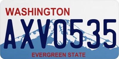 WA license plate AXV0535