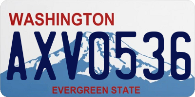 WA license plate AXV0536