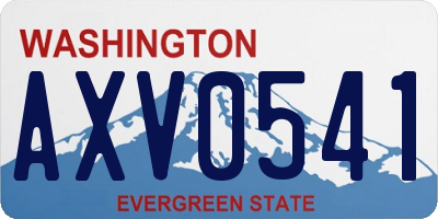 WA license plate AXV0541