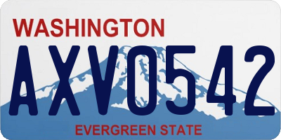 WA license plate AXV0542