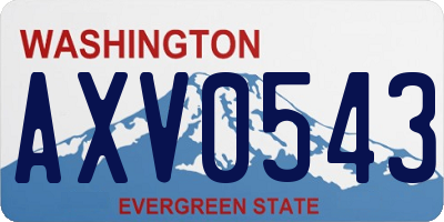 WA license plate AXV0543