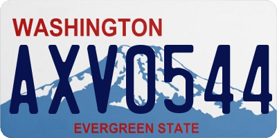 WA license plate AXV0544