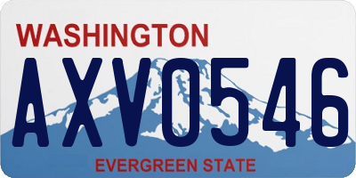 WA license plate AXV0546