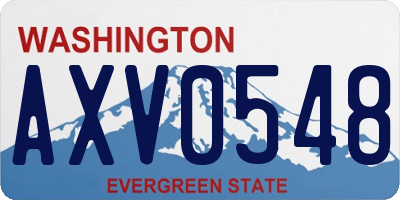 WA license plate AXV0548