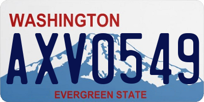 WA license plate AXV0549