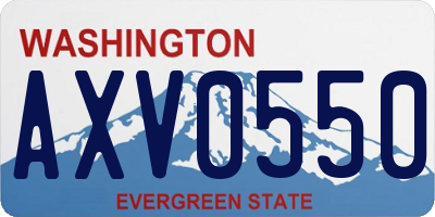 WA license plate AXV0550