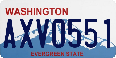 WA license plate AXV0551