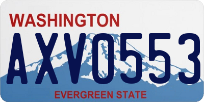 WA license plate AXV0553