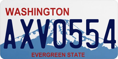 WA license plate AXV0554