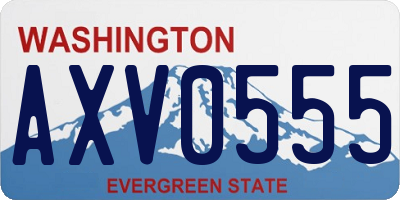 WA license plate AXV0555