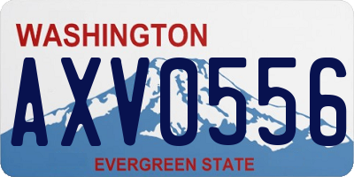 WA license plate AXV0556