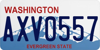 WA license plate AXV0557