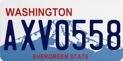 WA license plate AXV0558