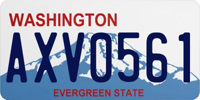 WA license plate AXV0561