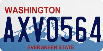 WA license plate AXV0564