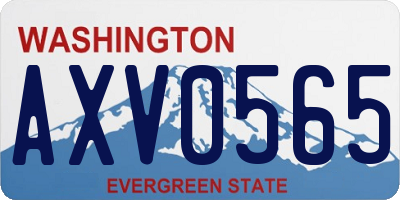 WA license plate AXV0565