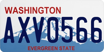 WA license plate AXV0566