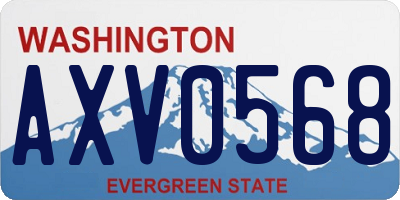 WA license plate AXV0568
