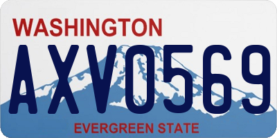 WA license plate AXV0569