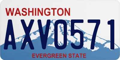 WA license plate AXV0571