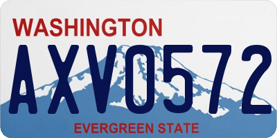 WA license plate AXV0572