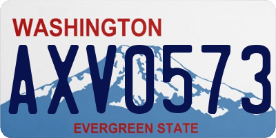 WA license plate AXV0573