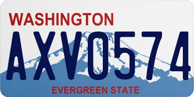 WA license plate AXV0574