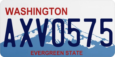 WA license plate AXV0575