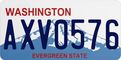 WA license plate AXV0576