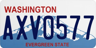 WA license plate AXV0577